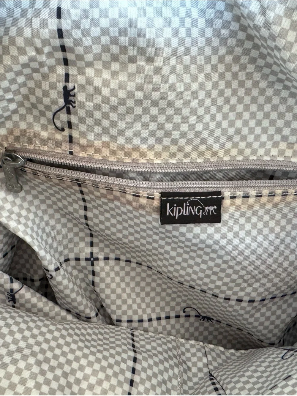 Kipling Black Tote Bag with Monkey Charm